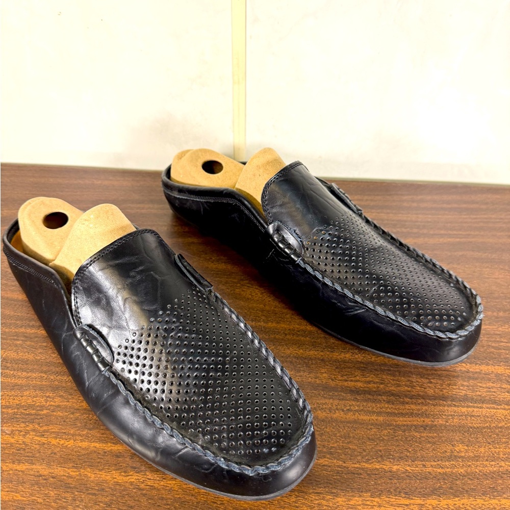 Go Tour Men's Leather Slip-on Loafers Driving Shoes Casual Size 13M Black